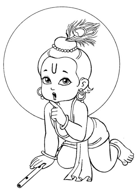 little krishna coloring pages